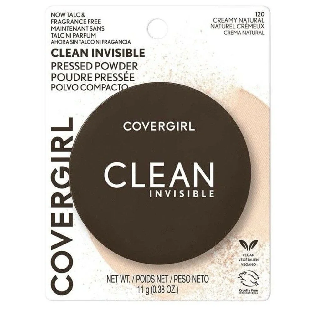 1x Covergirl Clean Invisible Pressed Powder 120 Creamy Natural, 0.39oz